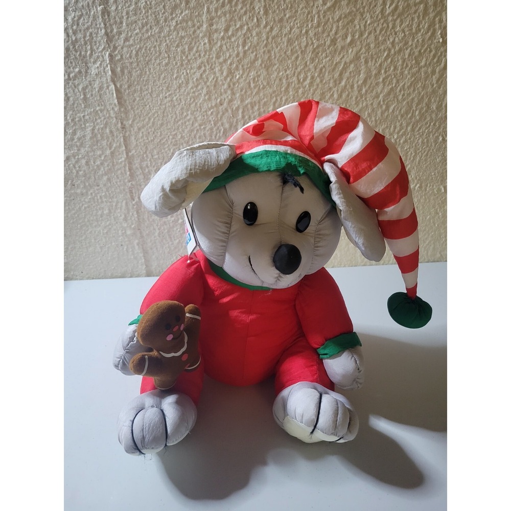 Vintage Christmas Mouse Plush Creations 1994‎ 13" Xmas Stuffed Animal Nylon
